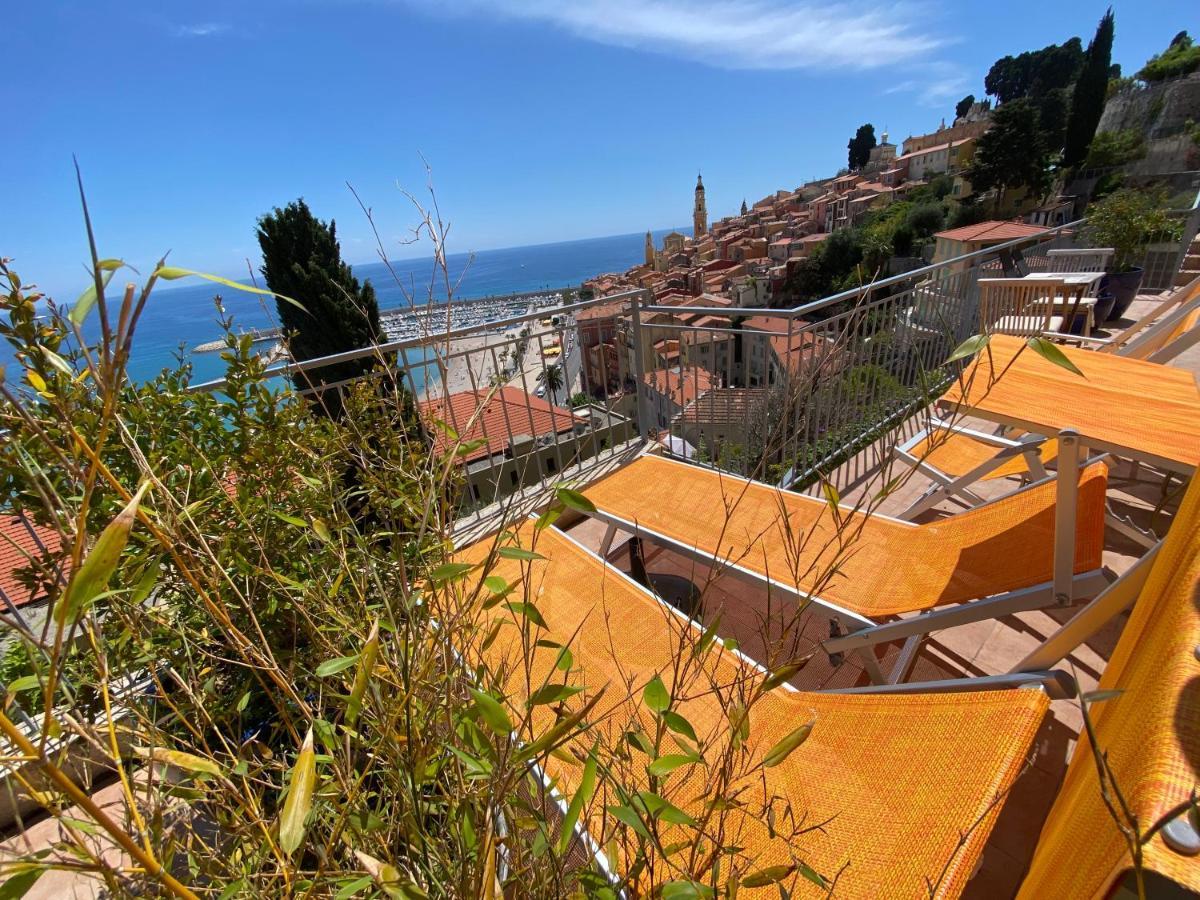 Villa L'Ensoleillee Vue Panoramique Mer, 250 M De La Plage Et Du Centre Ville Menton Exterior photo